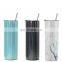 stainless steel glitter double walled blank customized skinny sublimation tumbler with lid and straw