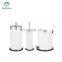 Mini steel white commercial office set trash can with toilet brush and paper holder set 3 pcs stainless steel waste bin