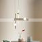 French Decorative LED Metal Pole Pendant Lamp Post Modern LED Glass Pole Interior Hanging Light