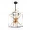 Simple Unique Square Metal Cage Small Farmhouse Hanging Pendant Light Lamp