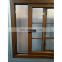 WEIKA wood color frame aluminum window double glazed sliding windows with grill design