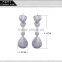 Fashion Valentine Gift Cubic Zirconia White Gold Heart Shape Drop Earrings Woman