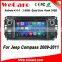 Wecaro WC-JC6235 Android 4.4.4 car gps navigation indash for jeep compass dvd 2009 2010 2011 BT gps 3g TV