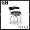 replica design office furniture leather seat and back chromed frame armrest chair