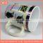 ceramic souvenir mug 11oz promotion white porcelain coffee mug coated five colors pearl glazed, design can be custom