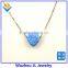 Factory Price Synthetic Light Blue Opal Heart 925 Sterling Silver Box Chain Fashion Jewelry