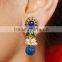 indian peacock style with pearl drop earrings