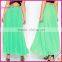 Solid Color Neon Sexy Long Chiffon Pleated Maxi Skirt