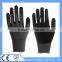 13 Gauge Black Sandy Nitrile Coated Polyester Safety Equipment Working Gloves With CE