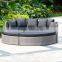 Round garden lounge set PE wicker poolside double sun lounger                        
                                                                                Supplier's Choice