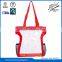 nice polyester clear PVC tote bag with mesh pockets