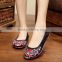 Women Casual Slip on Old Beijing Lace Shoes Chinese Opera Mask Embroidered Ladies Cotton Flats Good Quality No logos