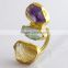 Amethyst & Aquamarine & Ctrine !! 925 Sterling Silver Gold Plated Ring, Silver Jewellery India, 925 Sterling Silver Jewellery