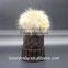 18 CM Big Raccoon Fur Pompom Woman Crochet Hats