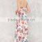 Newest Summer Adjustable Strap Front Split Design Floral Maxi Dresses