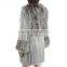 High quality knitted fur coat with rabbit/silver fox fur/high fashion fur style for ladies KZ150105
