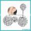 Wholesale Fashion Jewelry 925 Sterling Silver Drop Austrian Crystal Rhinestone Ball Earring
