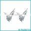 Fashion Womens 925 Silver Jewelry Angel Wings Crystal Ear Stud Earrings