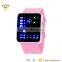Mini various function touch screen water resistant stainless steel back blue light led digital luxury watch 7015B
