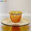 Unique Manufacturer Mouthblown Borosilicate Color Double Wall Espresso Glass Cup With Saucer