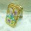 Gold butterfly pocket mirror with rhinestone