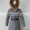 real fur detachable at hood duck down feather puffer quilted women winter jacket