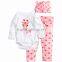 2016 Spring Autumn Baby Clothing Set Cute Style Boys Girls Jumpsuit Cotton Long-sleeved Romper+Hat+Pants 3pc kids clothes suit