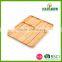 Bamboo Square Plate,wooden Compartment Tray for Sale
