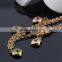 Luxury Metal Stainless Steel Chain Coloful Charms Zircon Anklet