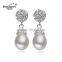 Freshwater real pearl earring AAA drop 8-9mm women pearl earring jewel