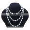 8mm A grade white and black colored double colors natural genuine endless pearl necklace