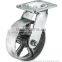 Double Brake Silver Paint Cast Iron Caster Cheap Furniture Casters