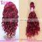 7A grade red curly indian remy hair extensions wholesale popular fashion red color indian remy human hair weaving