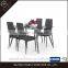 Cheap modern glass top hotel dining table