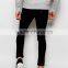 new model Super Skinny Fit black Distressed denim man jeans pant with Rip Knee brand logo(LOTA001)