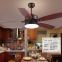110-240v 18w orient wine wood blade ceiling fan with led light 3 color light