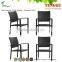 Four Bella Outdoor Stackable Dining Wicker Chairs in Espresso