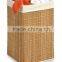 Square Wicker Hamper, Clothing Organizer, Bamboo