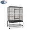 Large Parrot Budgie Canary Bird Cage Aviary With Stand Castor Wheels Storage Shelf Hammer Tone Black