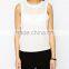 Hot Sale Mesh Yoke Perforated Design Tank With Crew Neckline