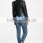 autumn custom short style washed sheep leather jacket fashion design