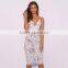 Marble Print Plunge Midi Dress Girl's Dress Design