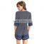 Vintage Floral Casual Style Plus Size xxxl women clothing playsuit Rompers v neck