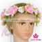 FGA046 Lovebaby Best Selling Cheap Plastic Pink And White Flowers With Green Leaf Adult Girls Accessory Product