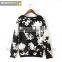 Pullover Sweatshirt With Contrast Flowers Pattern Printing for Women