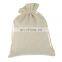 White cotton drawstring pouch with customized logo bag