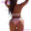 Summer New Sexy Open Cup Sequins Bikini Pink Womens 2 Piece Swimwear