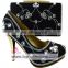 TSH-239 Black color african party shoes and bags/african shoes matching bags/high heel shoes and bags