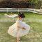 X1260/Sweet fashion solid one to six years baby girls puff sleeve dress with lace