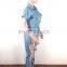 Ripped Hole Denim Jumpsuit Women Deep V Neck Jeans Jumpsuit Hollow Out Button Denim Sexy Club Rompers Overalls Female